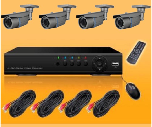 Kit videosorveglianza NVR HD 4CH Megapixel 960p Onvif + 4 Telecamere  IP 720p per interno esterno ed alimentatori
