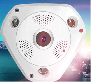 Telecamera fisheye IP IR PTZ WIFI Audio visione panoramica 360° ONVIF P2P risoluzione 960p