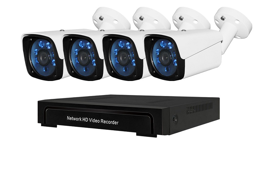 KIT videosorveglianza H265 1080p ONVIF NVR 9CH e 4 telecamere IP 2MP H265 1080p App Android IOS