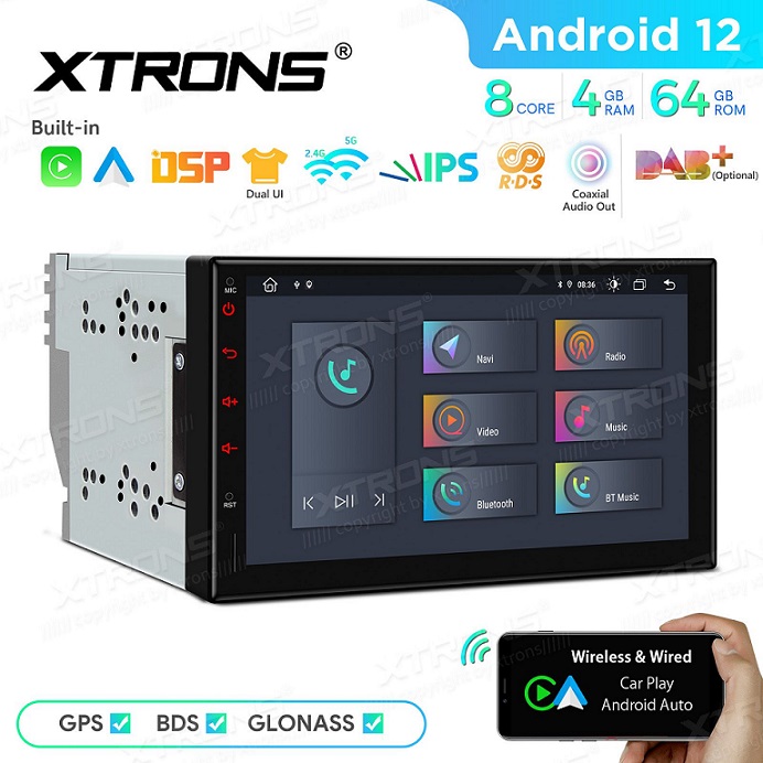 Autoradio Xtrons TEX726L 2 Din 7 inch Android Octa Core 4GB+64GB Car Stereo Multimedia Player
