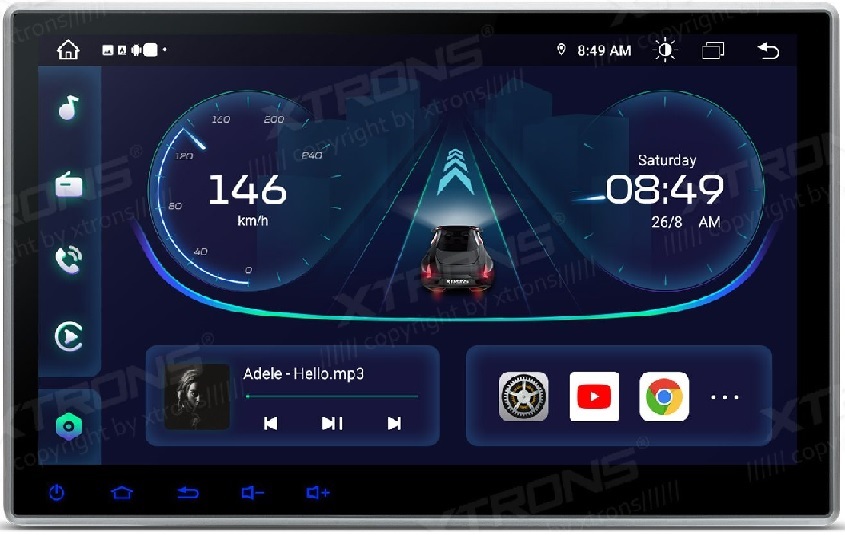 Autoradio Xtrons TIE124 2 Din Sistema di navigazione per lettore DVD per auto Android Octa Core da 10,1 pollici con CarPlay integrato e Android Auto e DSP